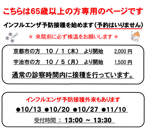 インフルエンザ予防接種